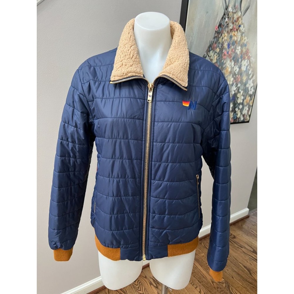 AVIATOR NATION All Seasons Puffer Jacket Adult Size Small Blue - Picture 4 of 5